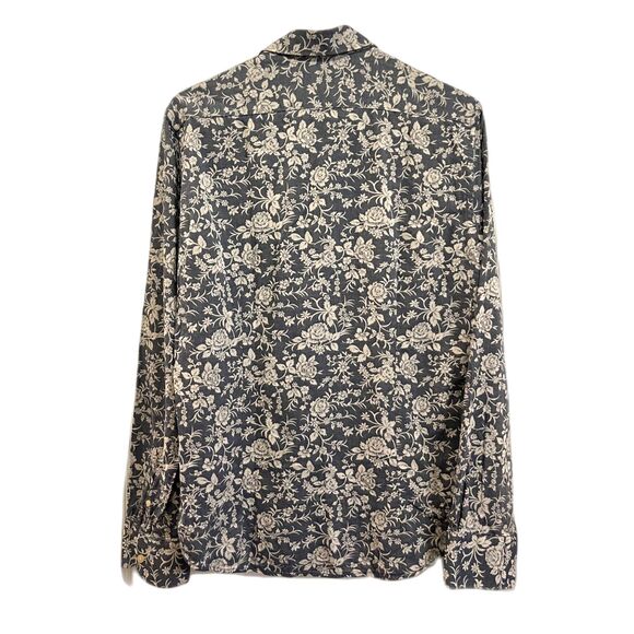 Scotch & Soda Blue Gray Retro Floral Button Up Shirt Top Mens Size Medium - Picture 6 of 9
